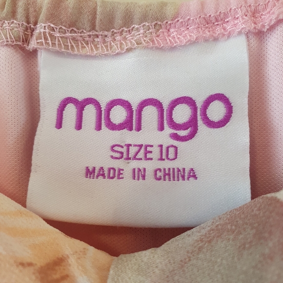 Mango Size 10 Girls Youth Jumpsuit with Trail Pink and Yellow Summer Dress - Picture 8 of 8